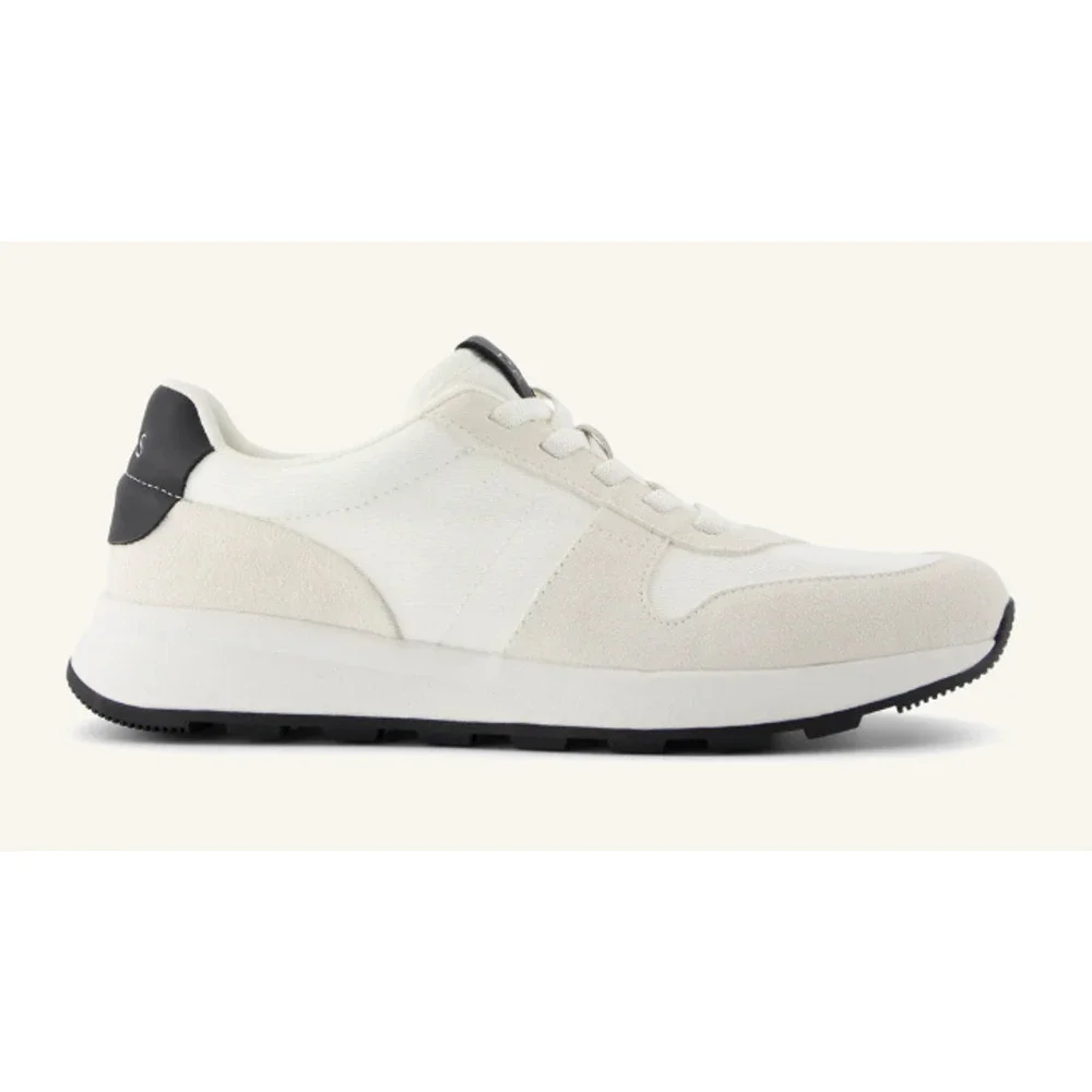 Toms Mens TRVL LITE Retro Runner Casual Sneaker Size 8.5 White Suede Twill NIB
